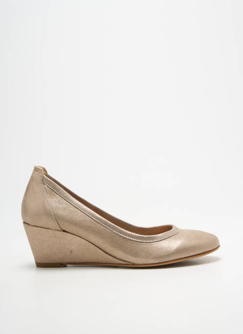 Pantofi cu toc țesătură satinată toc de 4 la 6 cm auriu BELLA STORIA femme