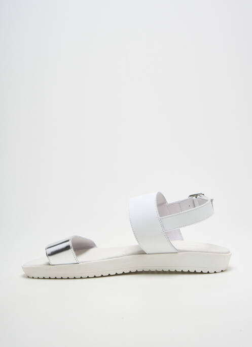 Sandale/pantofi decupați țesătură satinată toc plat până la 3 cm argintiu BELLA STORIA femme