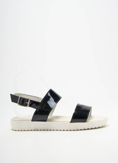 Sandale/pantofi decupați material neted toc plat până la 3 cm negru BELLA STORIA femme