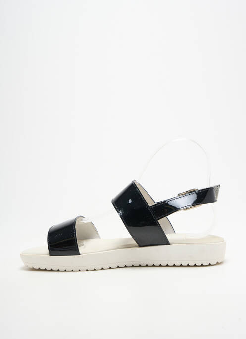 Sandale/pantofi decupați material neted toc plat până la 3 cm negru BELLA STORIA femme