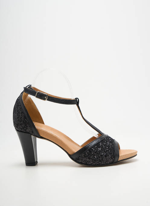 Sandale/pantofi decupați închidere cu buclă(e) toc de 7 la 9 cm negru BELLA STORIA femme