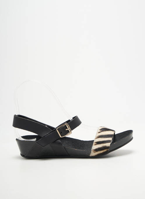 Sandale/pantofi decupați închidere cu buclă(e) toc plat până la 3 cm negru BELLA STORIA femme