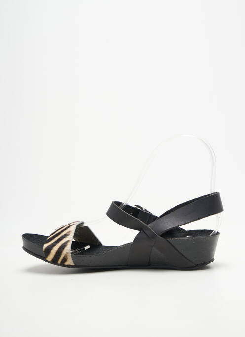 Sandale/pantofi decupați închidere cu buclă(e) toc plat până la 3 cm negru BELLA STORIA femme