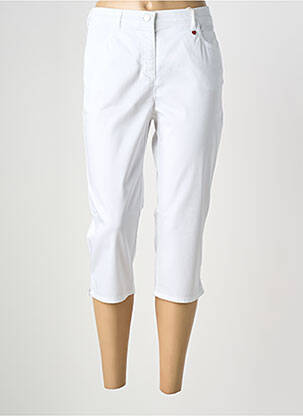 Pantalon trei sferturi buzunare alb TONI femeie