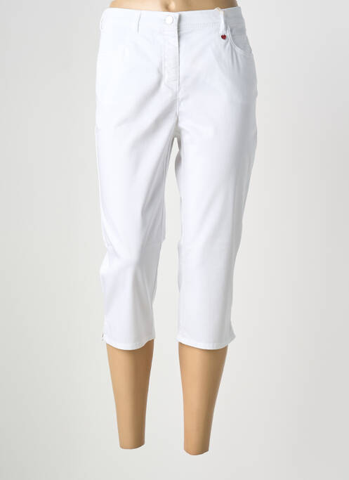 Pantalon trei sferturi buzunare alb TONI femme