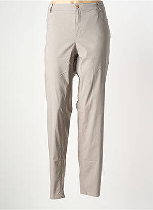 Pantalon slim țesătură poplin mărime normală gri STARK femeie