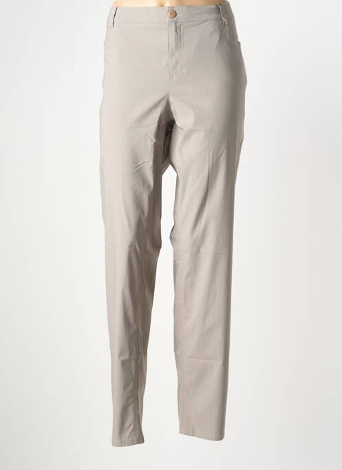 Pantalon slim țesătură poplin mărime normală gri STARK femme