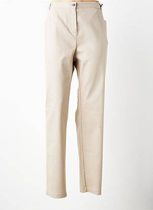 Pantalon slim țesătură poplin mărime normală bej TELMAIL femeie
