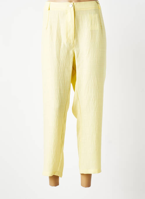 Pantalon 7/8 închidere cu fermoar sub clapetă cu nasturi mărime normală galben DIANE LAURY femme