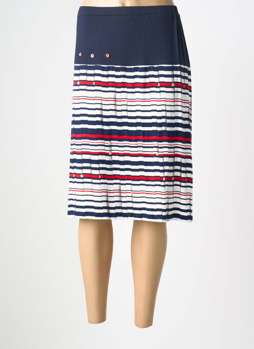 Fustă midi croială dreaptă albastru FRANCE RIVOIRE femme