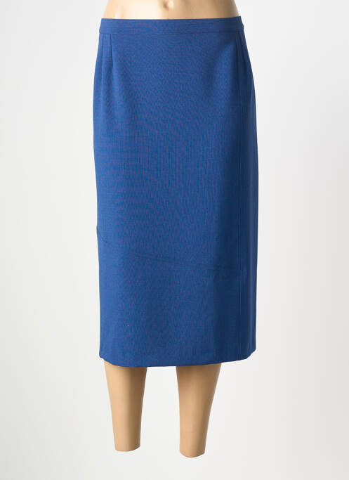 Fustă midi talie cu cleme albastru GEVANA femme