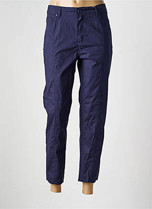 Pantalon 7/8 țesătură poplin mărime normală albastru GEVANA femeie