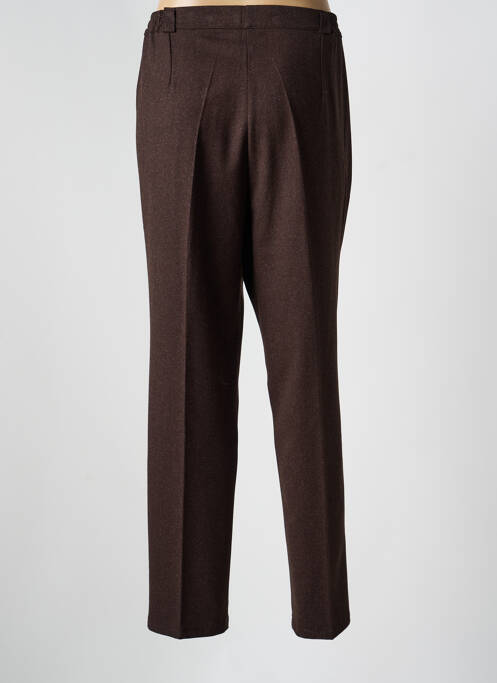 Pantalon drept închidere cu fermoar sub clapetă cu nasturi mărime normală maro PLURIELLES femme