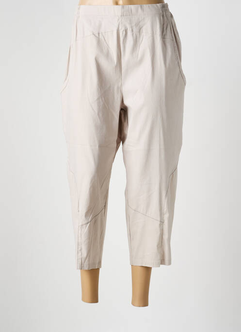 Pantalon trei sferturi talie elastică mărime normală gri GEVANA femme