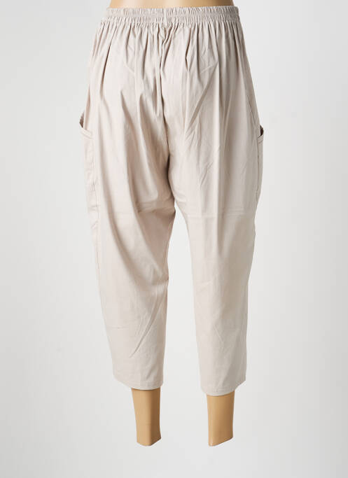 Pantalon trei sferturi talie elastică mărime normală gri GEVANA femme