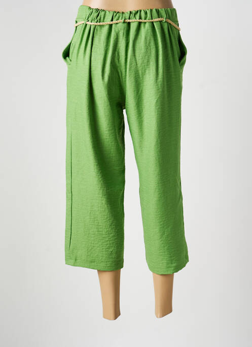 Pantalon trei sferturi croială dreaptă mărime normală verde LOURDES CASTILLO femme