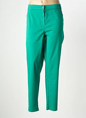 Pantalon slim țesătură poplin mărime normală verde FRANCE RIVOIRE femeie