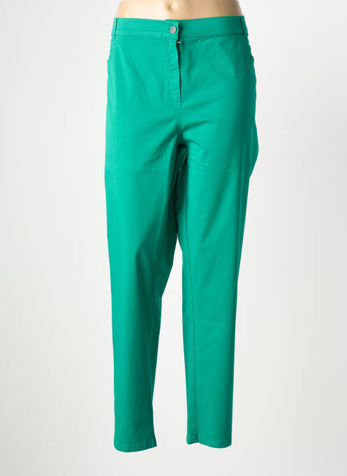 Pantalon slim țesătură poplin mărime normală verde FRANCE RIVOIRE femme