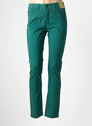 Pantalon slim țesătură poplin mărime normală verde KY CREATION femeie