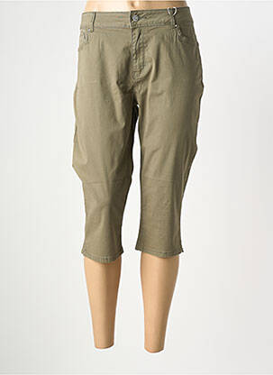 Pantalon trei sferturi buzunare verde C'EST BEAU LA VIE femeie