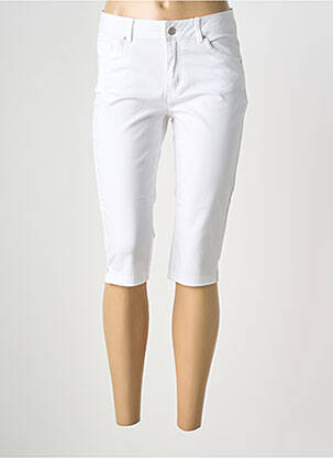 Pantalon trei sferturi buzunare alb C'EST BEAU LA VIE femeie