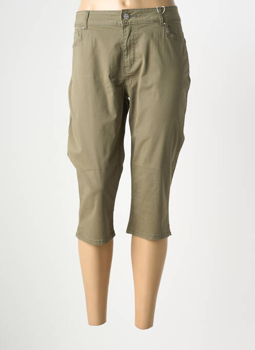 Pantalon trei sferturi buzunare verde C'EST BEAU LA VIE femme