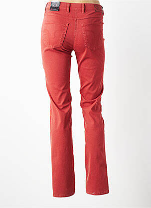 Pantalon slim țesătură poplin mărime normală portocalie TONI femeie