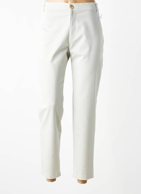 Pantalon 7/8 elasticitate mărime normală alb WALTRON femme
