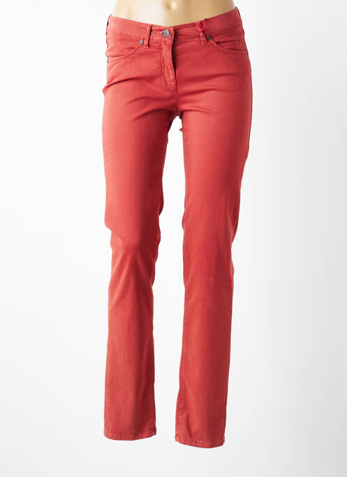 Pantalon slim țesătură poplin mărime normală portocaliu TONI femme