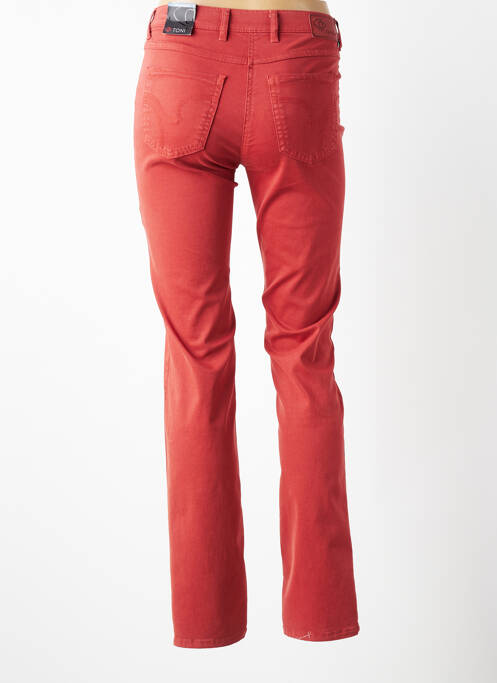 Pantalon slim țesătură poplin mărime normală portocaliu TONI femme