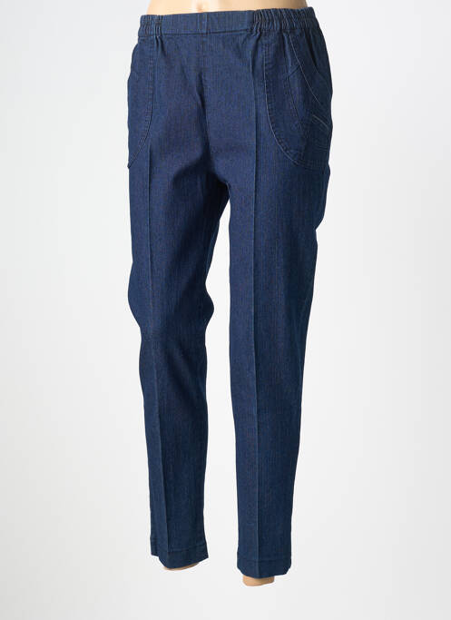 Pantalon trei sferturi elasticitate mărime normală albastru PLURIELLES femme
