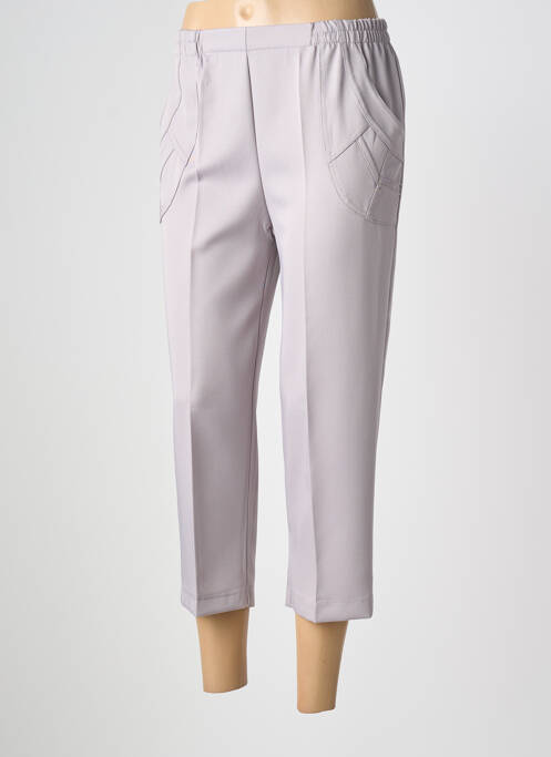 Pantalon trei sferturi elasticitate mărime normală gri PLURIELLES femme