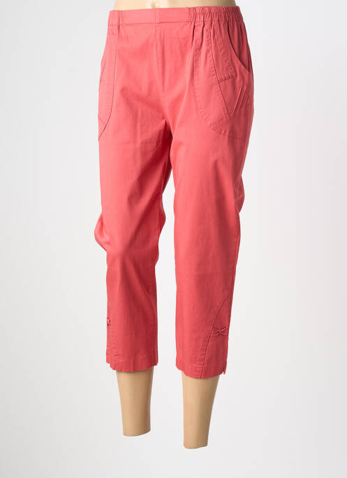 Pantalon trei sferturi talie elastică mărime normală roz PLURIELLES femme