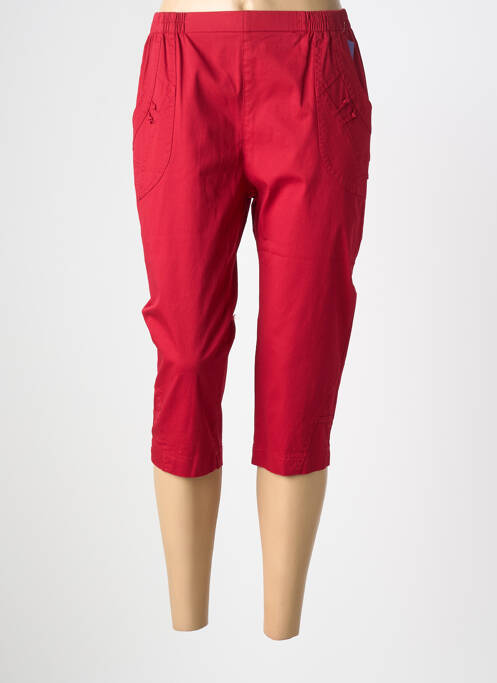 Pantalon trei sferturi talie elastică mărime normală roșu PLURIELLES femme