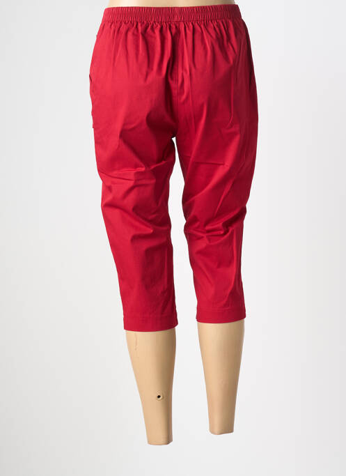 Pantalon trei sferturi talie elastică mărime normală roșu PLURIELLES femme