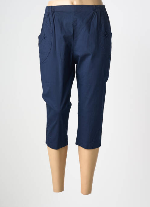 Pantalon trei sferturi talie elastică mărime normală albastru PLURIELLES femme
