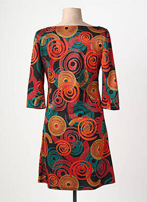 Rochie midi mâneci 3/4 mâneci 3/4 portocaliu VEGAS femeie
