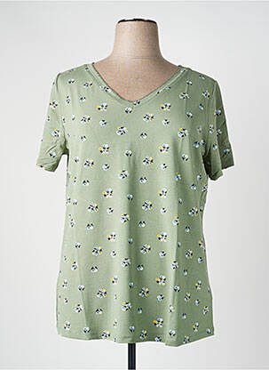 Tricou croială dreaptă mâneci scurte verde SHEEGO femeie