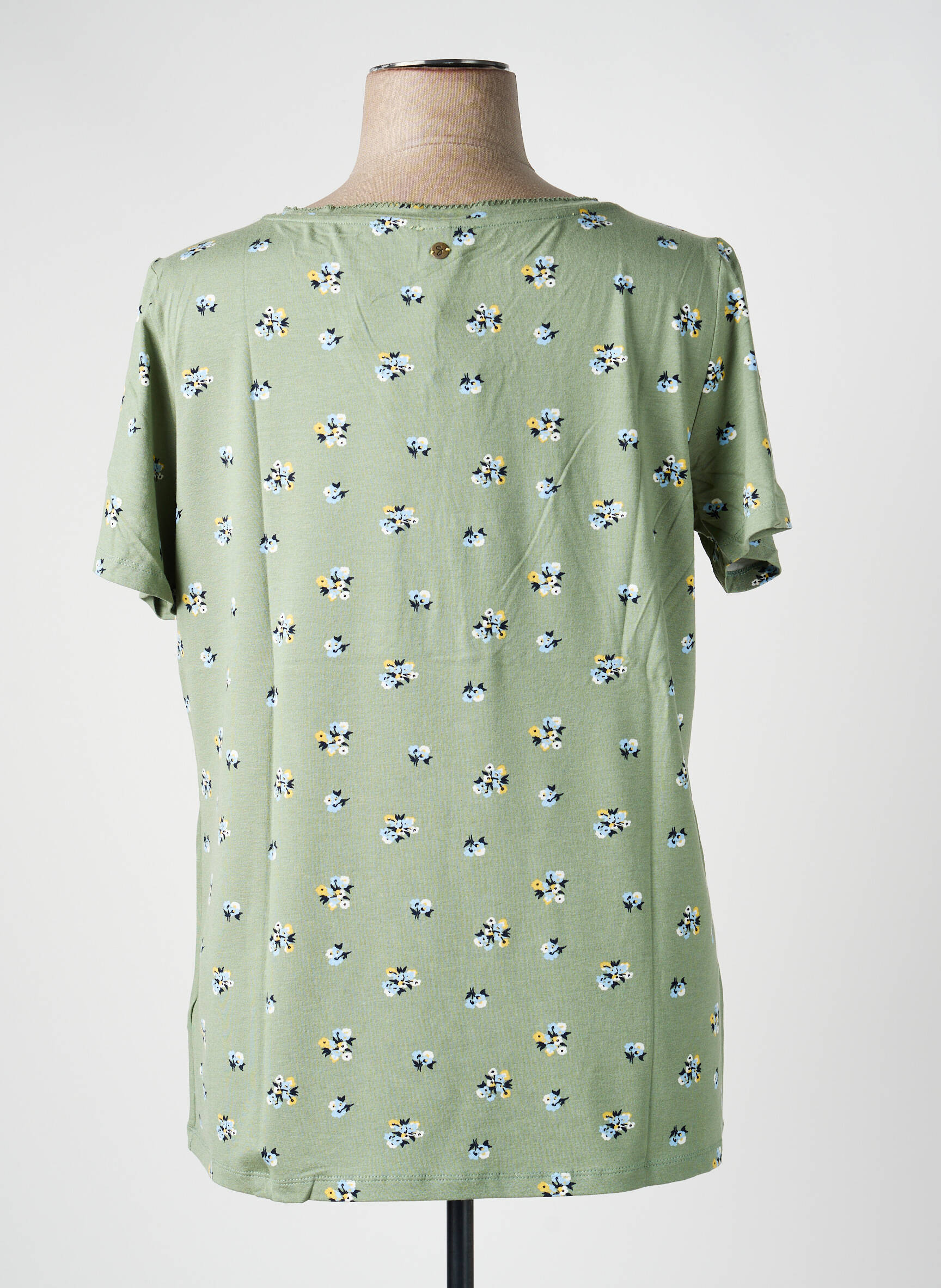 Tricou croială dreaptă mâneci scurte verde SHEEGO femeie