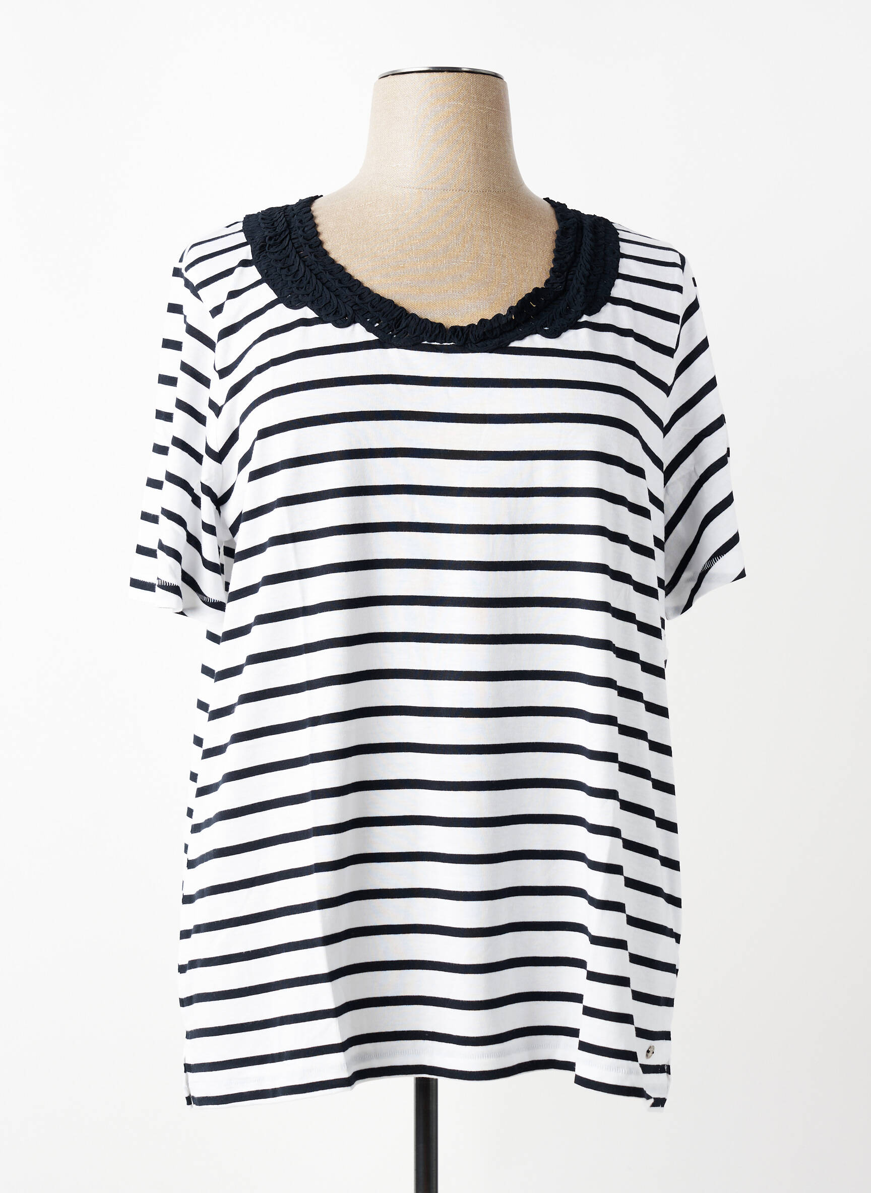 Tricou croială dreaptă mâneci scurte negru SHEEGO femeie