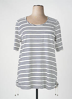 Tricou croială dreaptă mâneci scurte alb SHEEGO femeie