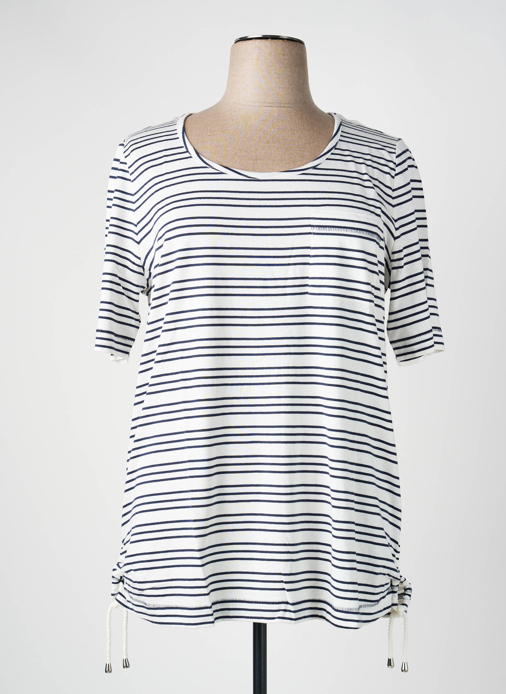 Tricou croială dreaptă mâneci scurte alb SHEEGO femeie