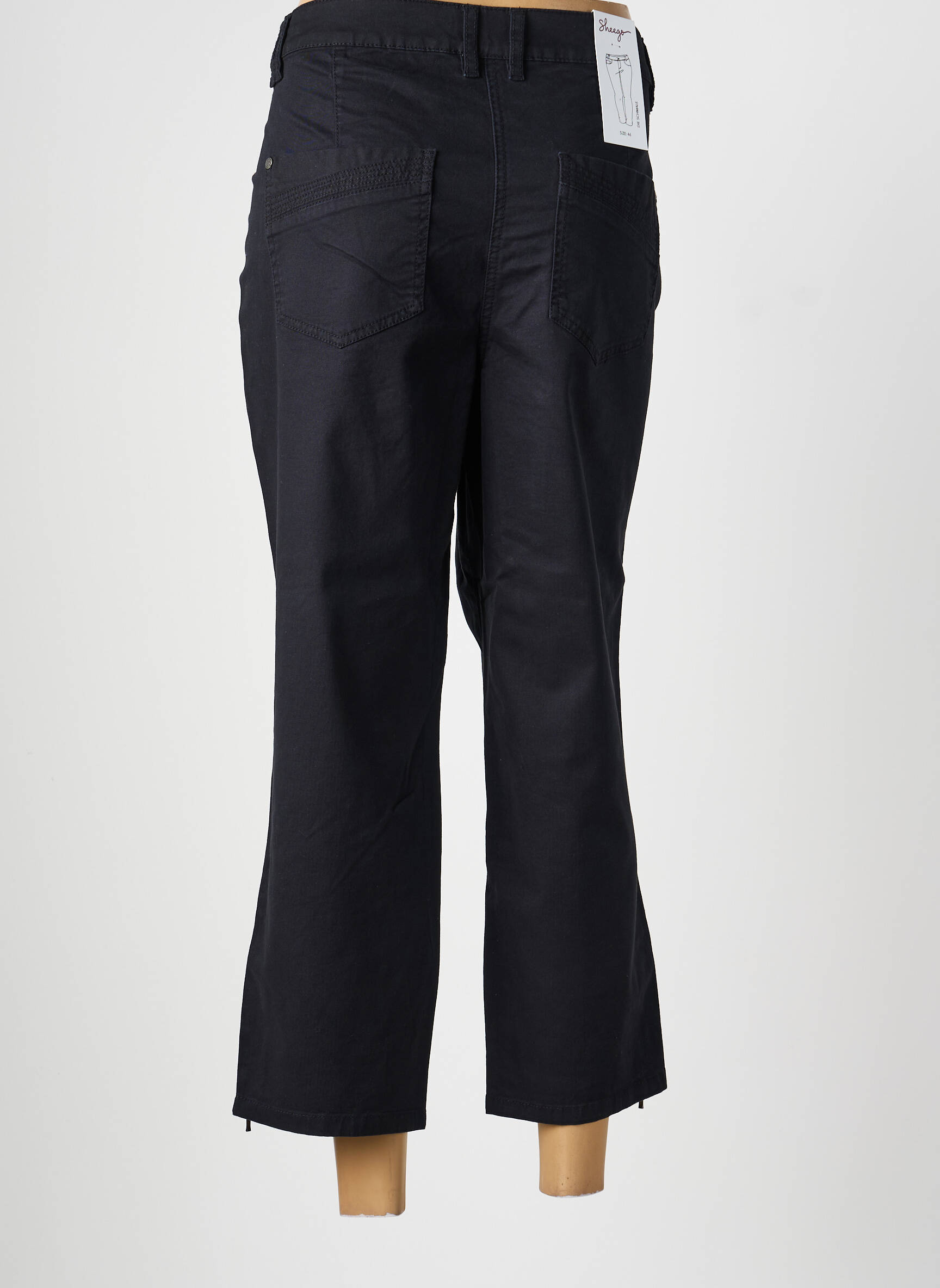 Pantalon trei sferturi elasticitate mărime normală negru SHEEGO femeie