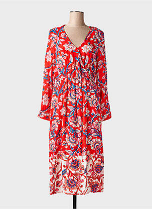 Rochie lungă mâneci lungi mâneci lungi roșu C'EST BEAU LA VIE femeie