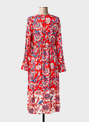 Rochie lungă mâneci lungi mâneci lungi roșu C'EST BEAU LA VIE femeie