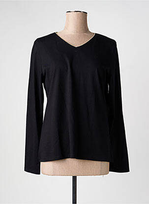 Tricou guler în v mâneci lungi negru JULIE GUERLANDE femme