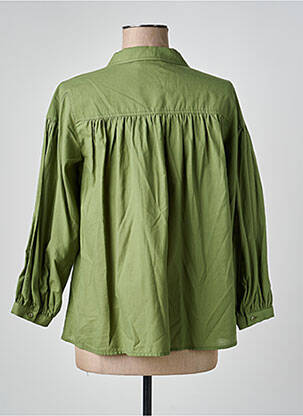 Cămașă croială dreaptă mâneci 3/4 verde DEVERNOIS femeie