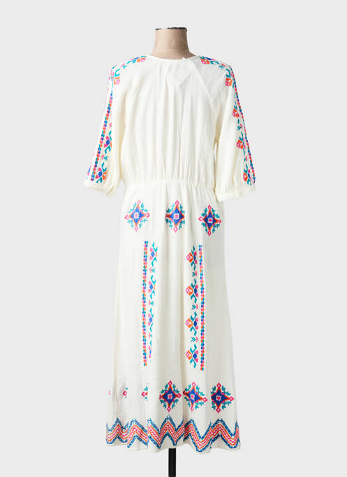 Rochie lungă mâneci scurte mâneci scurte alb C'EST BEAU LA VIE femme
