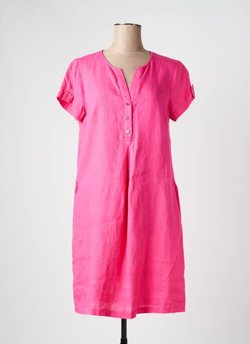 Rochie midi mâneci scurte mâneci scurte roz DEVERNOIS femme