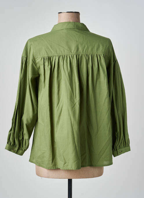 Cămașă croială dreaptă mâneci 3/4 verde DEVERNOIS femme